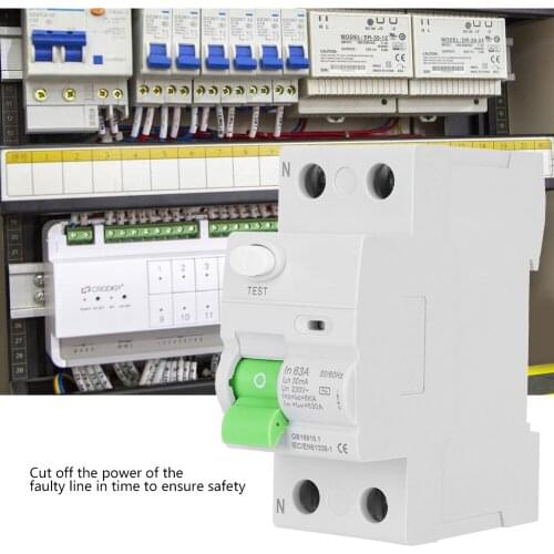2P Circuit Breaker Home Multi-Function Leakage Protection Equipment Safey Device 63A 30mA Circuit Safey Device