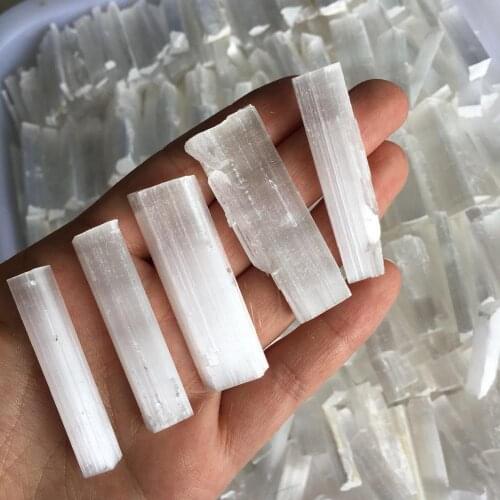 White quartz crystal gypsum healing plaster crystal selenite stick stone