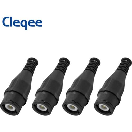 Cleqee P7001 4PCS BNC Male Plug Connector Protective Shell Gold-plated Solder Joint Adapters