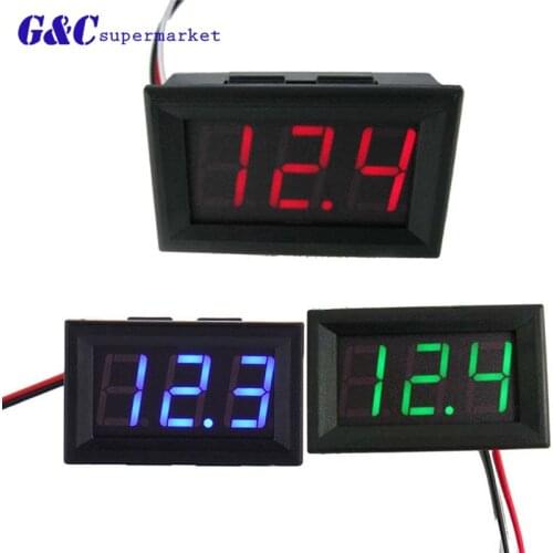 DC 0V-30V LED Digital Voltmeter Voltage Meter Volt Instrument Tool Red Green Blue Display diy electronics