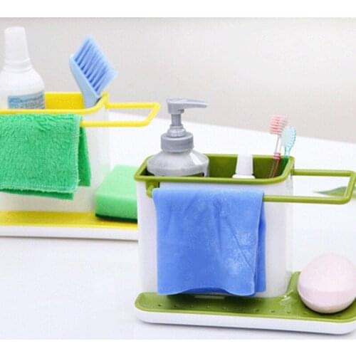 Holder Storaging Box Towel Sponge Kitchen ware Creative Tidy Multifunctional Cleaning Household Tableware Plastic Sink Racks