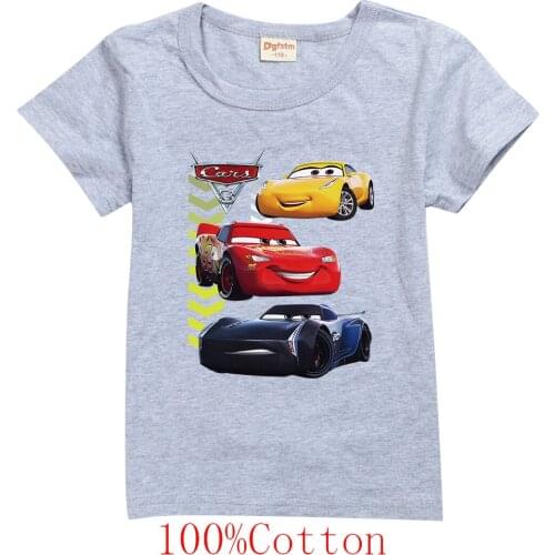 Disney Childrens Clothes McQueen Cars T-shirt Funny T shirt Kids Cartoon Tshirt Baby Girls Boys Clothing Summer Tops