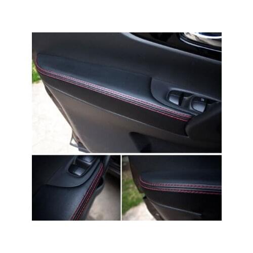 For Nissan Qashqai 2016 2017 Interior PU Door Armrest Surface Cover Trim Panel Guards Car Styling Accessories Protect Car Covers