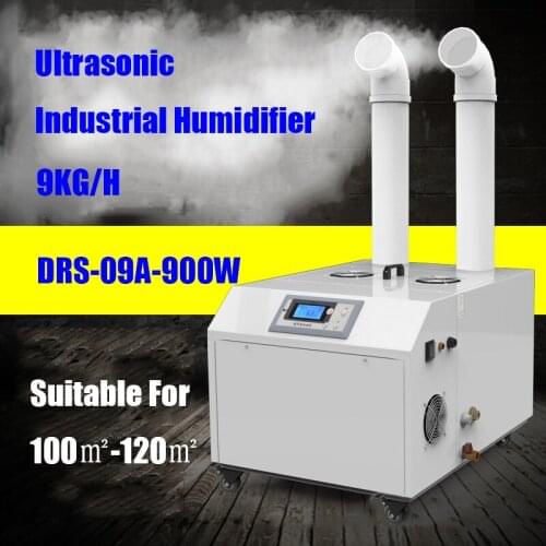 DRS-09A Double Mist Outlet Industrail Ultrasonic Air Humidifier 900W 9KG/H Intelligent Computer Control Factory Humidity Control