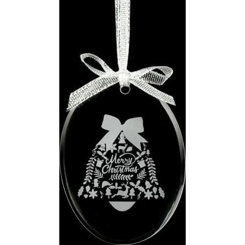 Exquisite Crystal Glass Round Hanging Decorations Christmas Tree Pendant Decor New Year Window Display Xmas Ornament