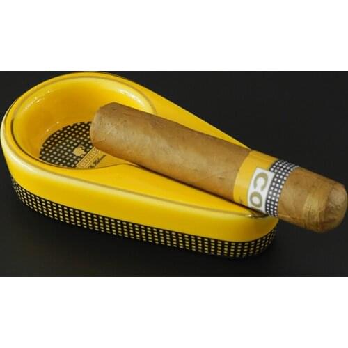 COHIBA Ceramic Pocket Cigar Ashtray Stand Single Cigar Holder Travel Cigarette Ashtray for Men Gift