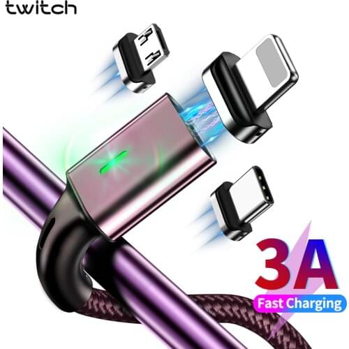 3A Magnetic USB Cable Micro USB Type C Cable For Samsung Fast Charging Sync Data Cabo For iphone 11 XS XR Magnet Charger USB-C