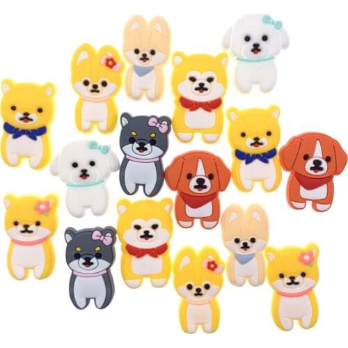 Wholesale Mix 50PCS Animal Cartoon Accessories Dog Icon PVC Flat Back Components Kids Shoes Charms Phone Case Jewelry Making