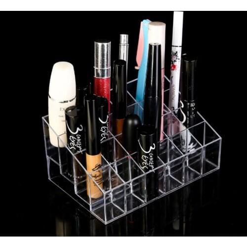 Popfeel Cosmetic Lipstick Stand Holder Organizer Display Stand Transparent Box Storage Tool Acrylic Mascara Makeup Case