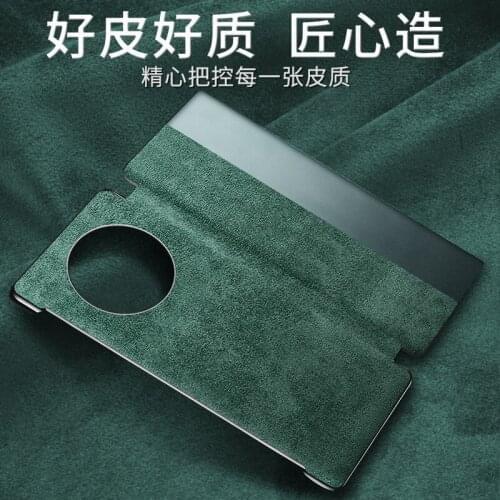Luxury Ultrathin Alcantara Flip Cover For Huawei Mate40 Pro Stylish Business Men Full Protection Smart View Window Antiskid Case