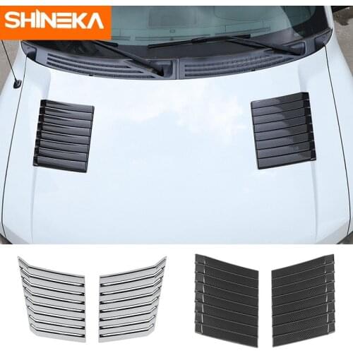 SHINEKA ABS Car Engine Hood Air Outlet Vent Decoration Cover Stickers Accessories For Ford F150 2009 2010 2011 2012 2013 2014