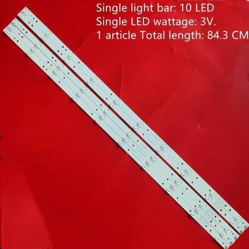 20set=100pcs LED Backlight strip 10 Lamp Phi lips 43pfg5000 43PFG5100 Aoc Le43d1452 Le43s5760 Le43d1442 le43s5970 LE43S5977