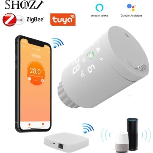TUYA Zigbee Valve Controller Thermostat Smart Thermostatic Radiator Heater Temperature Voice Control Works with Alexa Google