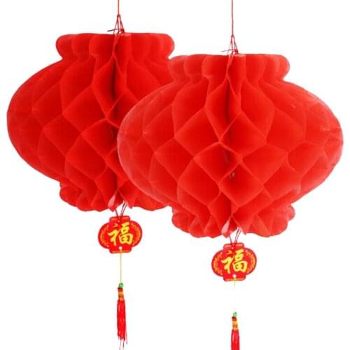 1pcs 15cm-48cm Traditional Chinese Red Paper Lantern For 2019 New Year Christmas Decoration Hang Waterproof Festival Lanterns
