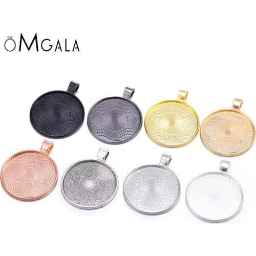10pcs 20/25/30mm Cabochon Pendant Base Setting Trays For Charms Pendant DIY Jewelry Making Crafts Handmade Findings Accessories