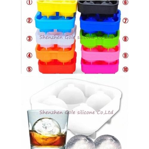 100pcs Whiskey Ice mold Cube Maker Spherical Round Ball Tray Silicone Cream Mould Freeze Mold Party Bar Accessories