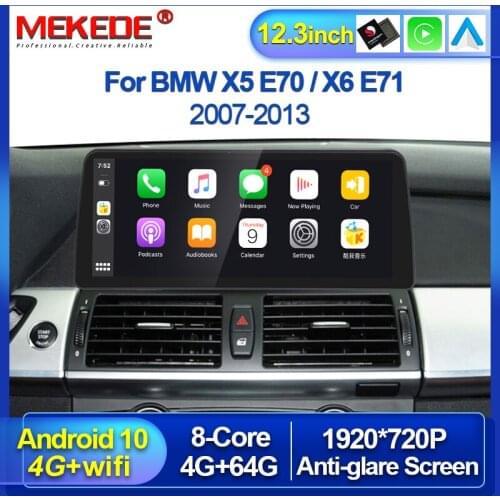 12.3 "8 Core Qualcomm Android 10 For BMW X5 E70 X6 E71 With 4+64G 4G LTE Car Multimedia GPS Navigation Wireless Carplay BT WIFI