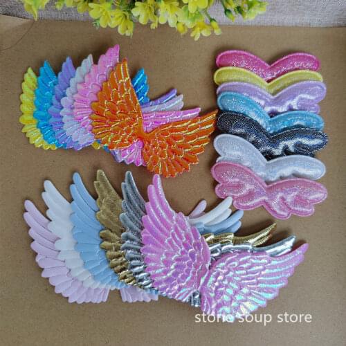 12pcs Cloth Angel Wing Fabric Wing Christmas/Wedding Ornament Backpack Clothing Diy Decoration Craft 13cm