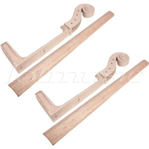2 set Cello Project Part 4/4 Cello Neck W/Fingerboard 4 Peg Holes Scrolled Head