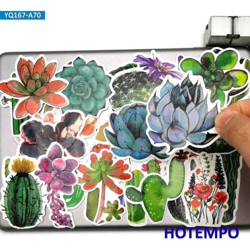 70pcs Potted Succulent Plants Style Cute Stickers for DIY Phone Laptop Stationery Diary Scrapbook Wall Glass Art Decals Stickers