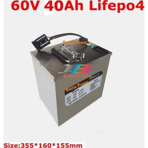 60V 40Ah lifepo4 battery with BMS long life for 2500w Electric Bicycle bike Forklift Scooter mountain bike + 5A charger