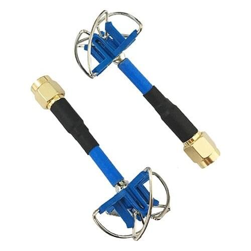 AOMWAY 5.8G Circular Polarized Antenna or FPV Multicopter (one Pair Tx&Rx) - Short Edition, SMA, plug, Blue/Red Clor