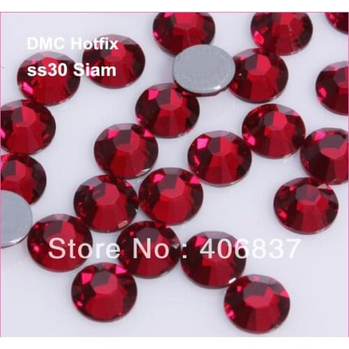 Free Shipping! 288pcs/Lot, ss30 (6.3-6.5mm) High Quality DMC Siam Iron On Rhinestones / Hot fix Rhinestones