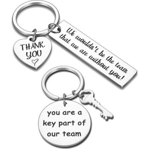 Employee Appreciation Gift Keychain for Coworker Work Team Player Instructor Thank You Key Charm for Leader Social Worker Boss