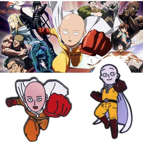 Anime ONE PUNCH-MAN Brooch Saitama Teacher Enamel Badge Brooch Pin for Women Man Cosplay Prop Clothing Backpack Accessories