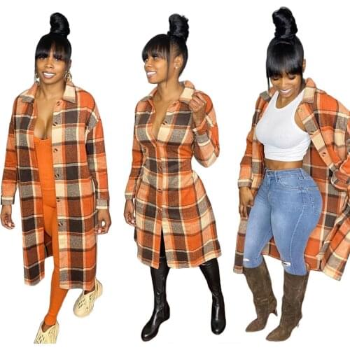 CHAIYAO Women's Plaid Coats