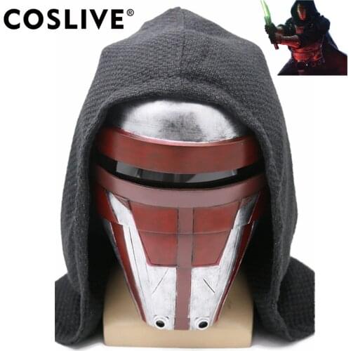 Coslive SW Darth Revan Mask Half Face Adjustable Helmet Cosplay Props Replica Halloween Costume Prop For Adult Resin