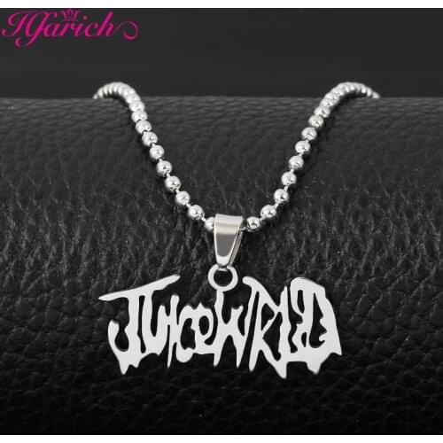 Hfarich Trendy Collier Metal Juice WRLD Chain Necklace Stainless Steel Women Jewelry Geometric Pendant Necklaces for Men Gift