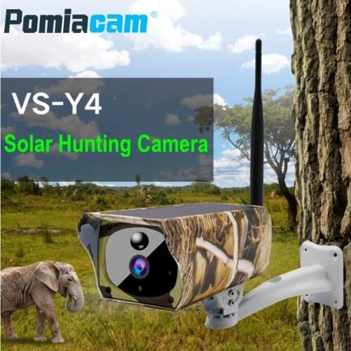 Y4 2MP Solar Powered Wireless Security Camera WIFI IP Camera Solar Panel Hunting Camera PIR Motion Mobile Phone Remote Monitor