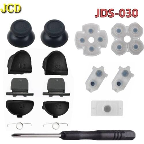 JCD For Dualshock 4 PS4 JDS-030 Controller L1 R1 L2 R2 Trigger Buttons Analog Stick + Conductive Rubber Button Repair Parts