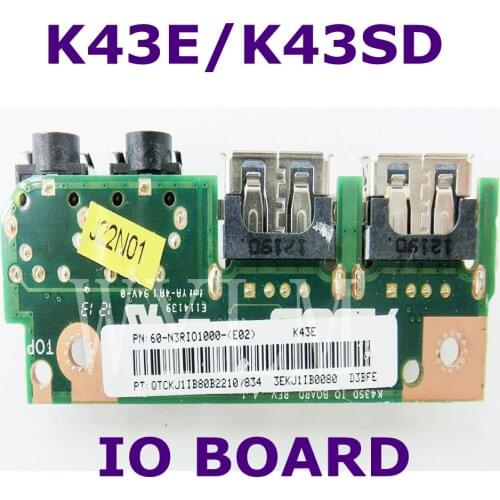 K43E For ASUS K43SD K43 K43SV A43S X43S K43S K43SJ P43SJ K43E Laptop Audio USB 2.0 IO Board Interface Board JACK Board