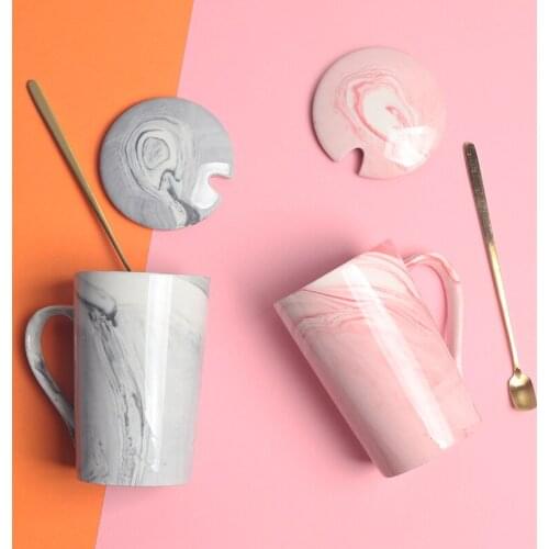 Ceramic Mug With Lid Spoon Home Water Cup Office Coffee Cup