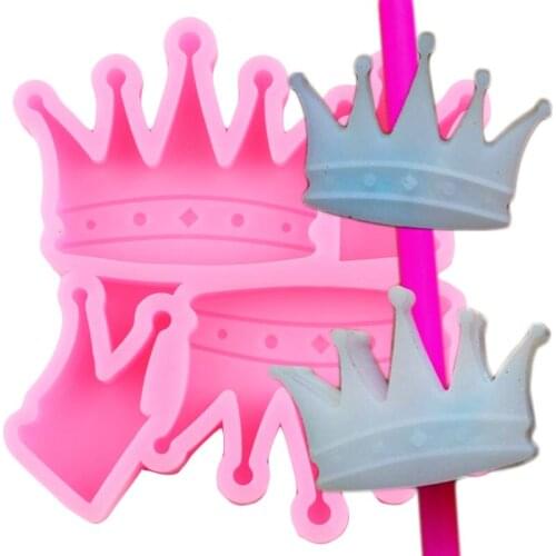 Crown Straw Topper Silicone Mold DIY Epoxy Resin Mould Fondant Cake Decorating Tools Candy Clay Chocolate Gumpaste Soap Moulds