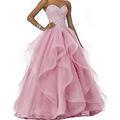 Lace Dress Tube Top New Bead Embroidery and Ground Wedding Banquet Formal Ladies Tulle Color Can Be Customized