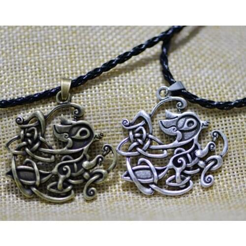 LANGHONG 10PCS Celtics Fox Necklace Animal Necklace for Women and Men Jewelry