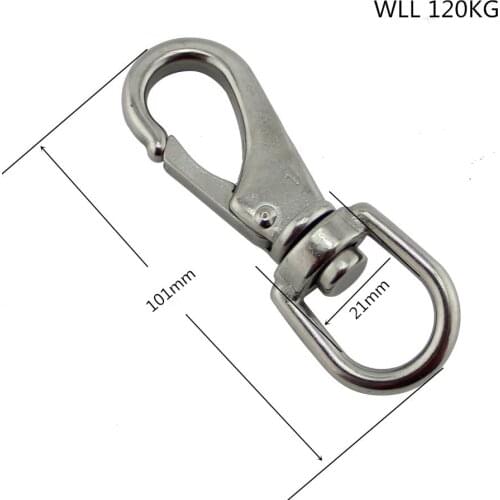 M6 (2#) china supplier high quality stainless steel anti-rust snap hook dog chains hook