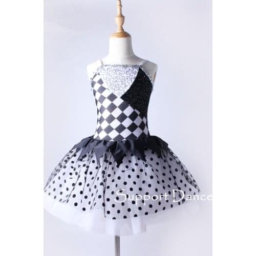 Fashionable Geometrical Pattern Camisole Ballet Tutu Dress Kids Adult Performance Costume C163