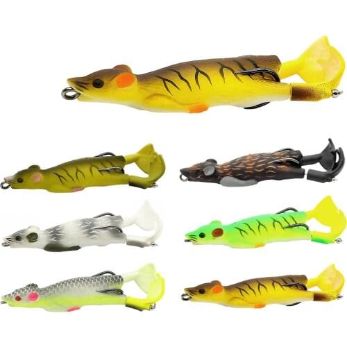 Soft Mouse Fishing Lure Double Propeller Wobblers 9cm 12g 3D Simulation Floating Baits isca artificial Bass Fishing Tackle pesca