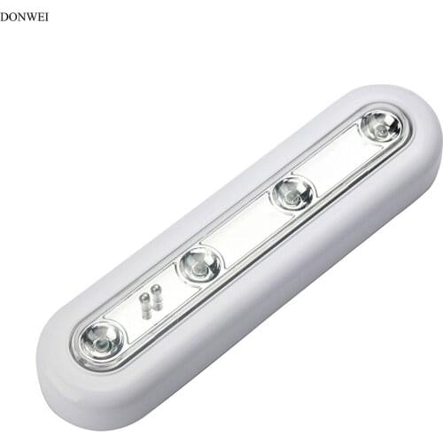 Portable 4 LED Under Cabinet Light Motion Sensor Closet Wall lamp Rigid Strip Bar Light Kitchen Emergency Night lighting