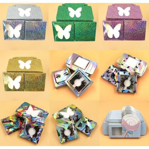 Cheap Mink Eyelashes Box Package 100 Pcs Lash Box Case Eyelash Packaging Box Wholesale 25MM Mink False Eyelashes Paper Box Logo