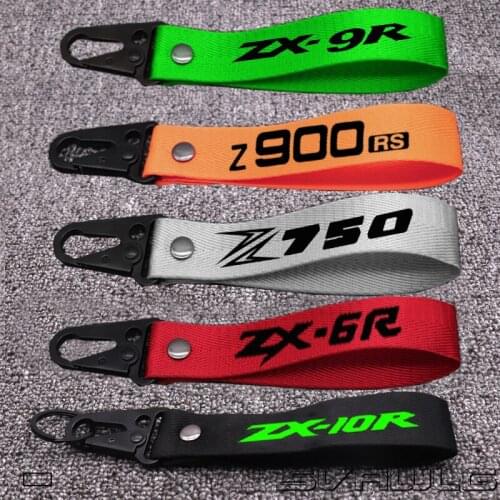 NEW Motorcycle 3D LOGO Strap Key Ring Keyring For ZX-9R ZX-6R ZX-10R Z900RS Z750 Z750S Motocross Key Chain Keychain