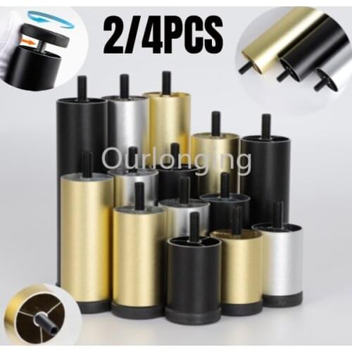 1/2/4PCS Aluminum Alloy Adjustable Furniture Leg Replacement for Sofa Office Table Couch Cabinet TV Stand Leg Furniture Foot