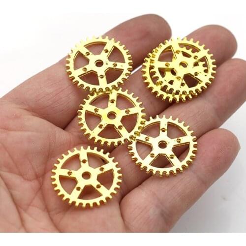 20pcs Gold Color Punk Gear Charms Pendants for Jewelry Making Earrings Bracelet DIY Handmade Craft Accessories