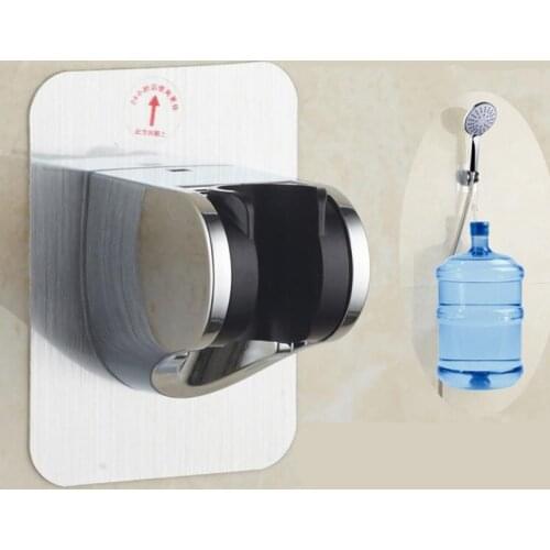 Adjustable Self-adhesive Handheld Suction Up Chrome Polished Showerhead Holder Wall Mounted Bathroom Shower Holder Bracket