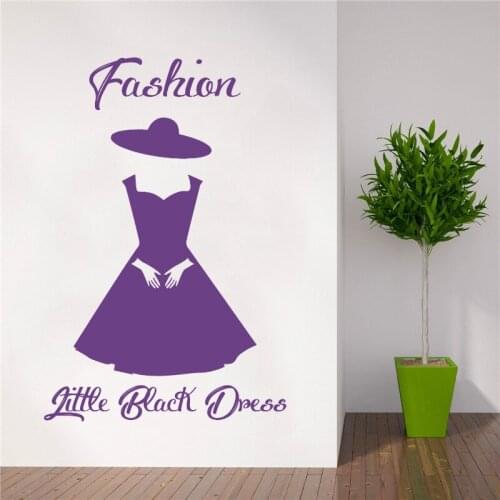 Removable Wall Decal Window Sticker Beauty Salon Trendy Woman Face Fashion Style Clothing Dress Model Hat decor Decals HY1604