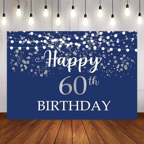 Sliver glitter 60th birthday backdrop white light background for photo studio custom sixty birthday party deocration photo booth